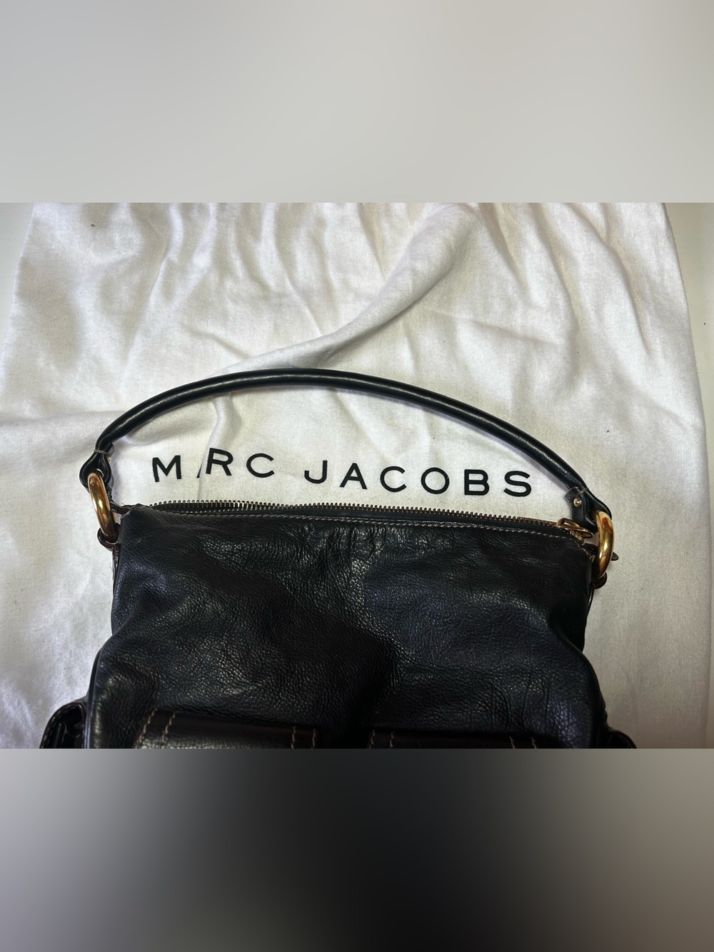 Marc Jacobs Multi-pocket Black Leather Bag small size Gilmore Girls - Picture 3 of 9